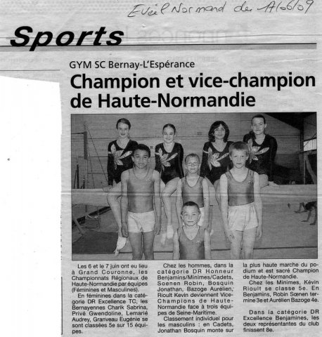 2009 6 et 7 juin Grand Couronne championnat régional Haute Normandie